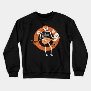 Funny Skeleton Rock and Roll Crewneck Sweatshirt